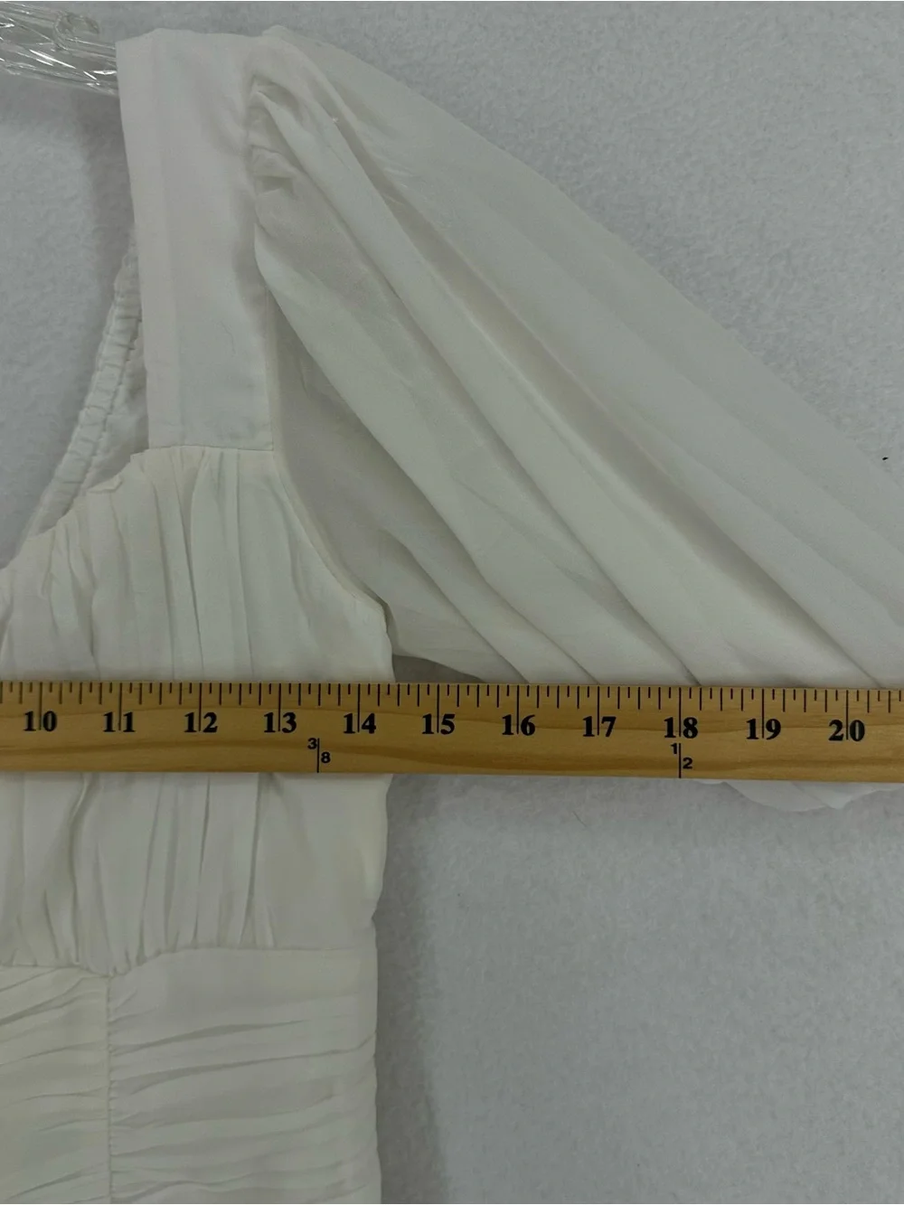 Abercrombie & Fitch Ruched Sweetheart Puff Sleeve Crop Top Women’s Small White